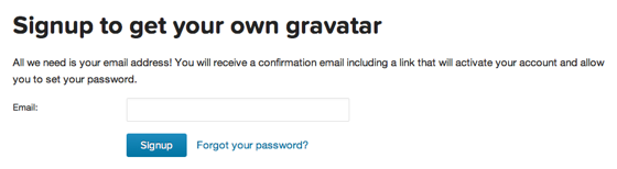 Gravatar setup